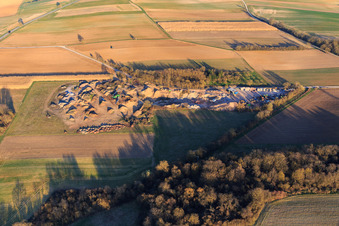 Photographie aérienne de Ernst Semar GmbH Usine de recyclage et service de conteneurs à Oberotterbach dans le département Rhénanie-Palatinat, Allemagne