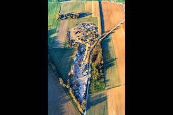 Vue oblique de Ernst Semar GmbH Usine de recyclage et service de conteneurs à Oberotterbach dans le département Rhénanie-Palatinat, Allemagne