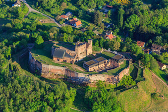Photographie aérienne de Château de Lichtenberg vu du nord-ouest à Lichtenberg dans le département Bas Rhin, France