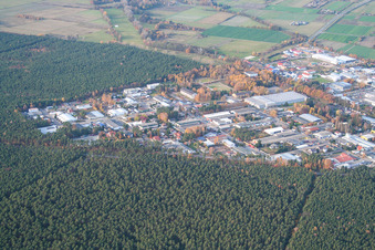 Vue aérienne de Zone industrielle et commerciale au sud du district d'Industriegebiet Süd à Haßloch dans le département Rhénanie-Palatinat, Allemagne