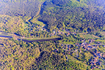 Vue aérienne de Étangs à poissons à Meisenbach à Sparsbach dans le département Bas Rhin, France