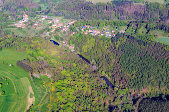 Vue aérienne de Quartier de Holbach vu de l'est à Siersthal dans le département Moselle, France
