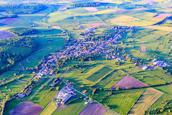 Vue aérienne de Vue d'ensemble du village depuis le sud à Altwiller dans le département Bas Rhin, France