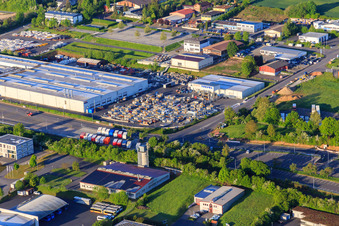 Vue aérienne de MAFI Transport Systems GmbH à Tauberbischofsheim dans le département Bade-Wurtemberg, Allemagne