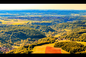 Vue aérienne de Vue de la ville depuis le nord-ouest à Rothenburg ob der Tauber dans le département Bavière, Allemagne