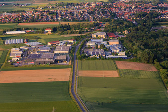 Vue aérienne de Parc industriel W et campus W vus de l'ouest à Herxheim bei Landau dans le département Rhénanie-Palatinat, Allemagne