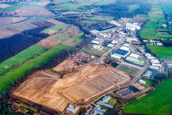 Enregistrement par drone de Zone industrielle d'Am Horst à le quartier Minderslachen in Kandel dans le département Rhénanie-Palatinat, Allemagne