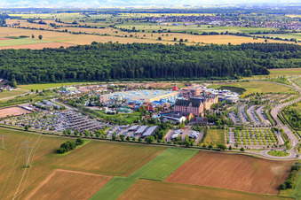 Vue aérienne de Rulantica autour d'Europapark Rust à Rust dans le département Bade-Wurtemberg, Allemagne