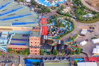 Vue aérienne de Vildfål - Toboggan à chute libre Rulantica à Europapark Rust à Rust dans le département Bade-Wurtemberg, Allemagne