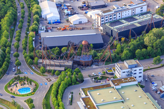 Vue aérienne de Voltron Nevera propulsé par Rimac à Europapark Rust à Rust dans le département Bade-Wurtemberg, Allemagne