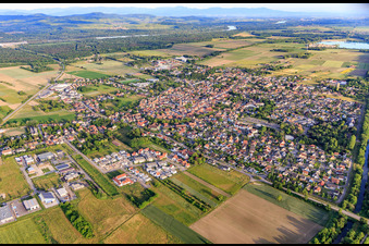 Vue aérienne de Vue de la ville depuis le nord-ouest à Marckolsheim dans le département Bas Rhin, France