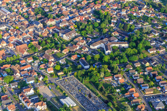 Vue aérienne de Maison de retraite Ehpad de Marckolsheim à Marckolsheim dans le département Bas Rhin, France