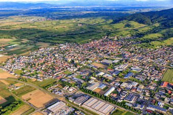 Vue aérienne de Vue de la ville depuis le nord-ouest à Endingen am Kaiserstuhl dans le département Bade-Wurtemberg, Allemagne