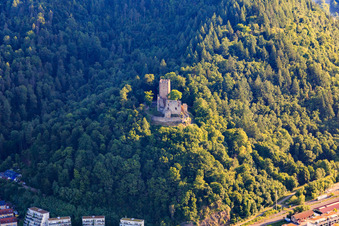 Vue aérienne de Ruines de Kastelburg à Waldkirch dans le département Bade-Wurtemberg, Allemagne