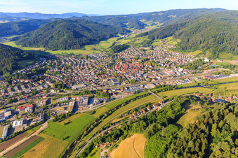 Vue aérienne de Vue de la ville depuis le nord à Haslach im Kinzigtal dans le département Bade-Wurtemberg, Allemagne
