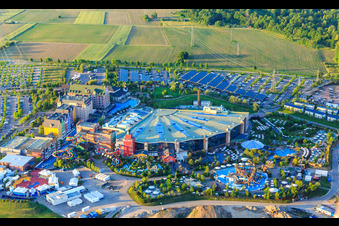 Vue aérienne de Rulantica du sud à Europa-Park Rust à Rust dans le département Bade-Wurtemberg, Allemagne