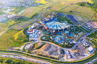 Vue aérienne de Rulantica du sud à Europapark Rust à Rust dans le département Bade-Wurtemberg, Allemagne