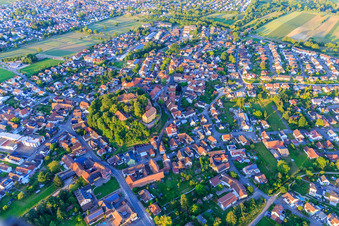 Vue aérienne de Vue de la ville depuis le sud-ouest à Mahlberg dans le département Bade-Wurtemberg, Allemagne