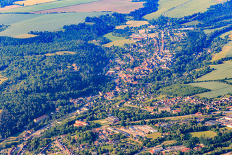 Vue aérienne de Vue du nord à le quartier Leimbach in Mansfeld dans le département Saxe-Anhalt, Allemagne