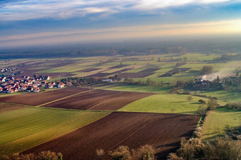 Vue oblique de Moulin Schaidter à le quartier Schaidt in Wörth am Rhein dans le département Rhénanie-Palatinat, Allemagne