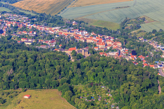Vue aérienne de Château Mansfeld à Mansfeld dans le département Saxe-Anhalt, Allemagne