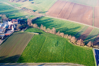 Moulin Schaidter à le quartier Schaidt in Wörth am Rhein dans le département Rhénanie-Palatinat, Allemagne vue du ciel