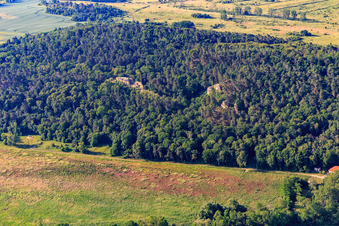 Vue aérienne de Rochers à cinq doigts et ombres des sorcières, Klusfelsen à Halberstadt dans le département Saxe-Anhalt, Allemagne