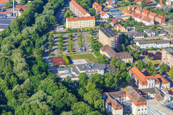 Vue aérienne de Harzklinikum - Localisation Quedlinburg du nord-est à Quedlinburg dans le département Saxe-Anhalt, Allemagne