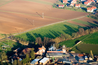 Vue aérienne de Schaidt, Moulin Schaidter à Freckenfeld dans le département Rhénanie-Palatinat, Allemagne