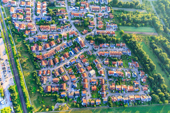 Vue aérienne de Sentier des cerises, sentier des mirabelles à Bellheim dans le département Rhénanie-Palatinat, Allemagne