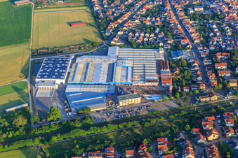 Vue aérienne de Travaux de construction dans les locaux de Kardex Remstar à Bellheim dans le département Rhénanie-Palatinat, Allemagne