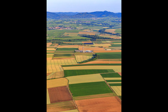 Site de forage de la plateforme de forage profond V20 de Vercana GmbH pour Vulcan Energy à Schleidberg, destinée à l'extraction d'énergie géothermique et de lithium. à Insheim dans le département Rhénanie-Palatinat, Allemagne du point de vue du drone