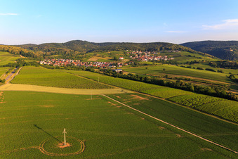 Vue aérienne de Ville viticole de l'est à le quartier Gleiszellen in Gleiszellen-Gleishorbach dans le département Rhénanie-Palatinat, Allemagne