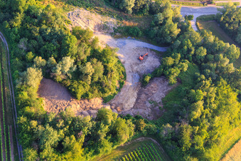 Vue aérienne de Travaux de construction à Klingbch à Klingenmünster dans le département Rhénanie-Palatinat, Allemagne