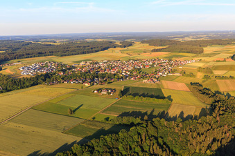 Vue aérienne de Vue du village depuis l'est à Bösingen dans le département Bade-Wurtemberg, Allemagne