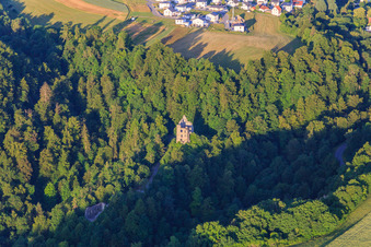 Photographie aérienne de Ruines du château Herrenzimmern à le quartier Herrenzimmern in Bösingen dans le département Bade-Wurtemberg, Allemagne