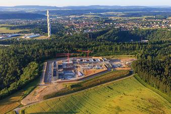 Vue oblique de Chantier de construction du nouvel établissement pénitentiaire Rottweil à Rottweil dans le département Bade-Wurtemberg, Allemagne