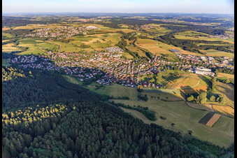 Vue aérienne de Vue de la ville depuis l'est à Denkingen dans le département Bade-Wurtemberg, Allemagne