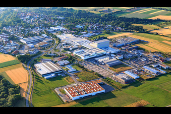 Vue aérienne de Parc industriel de Maybachstraße avec Flexco Europe GmbH, euroTECH Handling GmbH, chefbeschlag GmbH, MAFU Group et Blickle Räder+Rollen GmbH u. Co. KG à Rosenfeld dans le département Bade-Wurtemberg, Allemagne