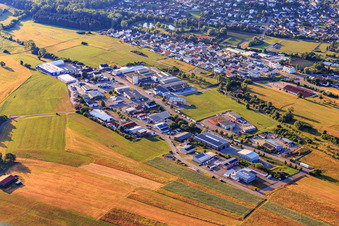 Vue aérienne de Zone industrielle Siemensstraße avec ESC GmbH, Techso GmbH et SF Schmid GbR Construction de jardins et de paysages à Geislingen dans le département Bade-Wurtemberg, Allemagne