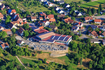 Vue aérienne de Jerger Natursteine GmbH à le quartier Bickelsberg in Rosenfeld dans le département Bade-Wurtemberg, Allemagne
