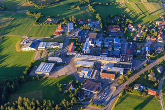 Vue aérienne de Zone industrielle Herbert-Frank-Straße avec Röchling Medical AG, Plastoform GmbH et Kunststofftechnik Schmid GmbH & Co. KG à le quartier Salzstetten in Waldachtal dans le département Bade-Wurtemberg, Allemagne