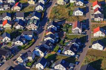 Vue aérienne de Chemin Violet, Chemin Rose à Kandel dans le département Rhénanie-Palatinat, Allemagne