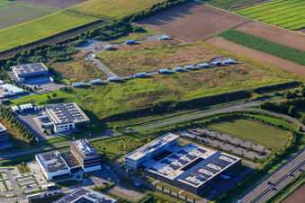 Vue aérienne de Zone d'extension de la zone commerciale de Speyerer Tal à Rülzheim dans le département Rhénanie-Palatinat, Allemagne