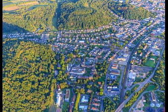 Vue aérienne de Vue de la ville depuis le nord à Merzig dans le département Sarre, Allemagne