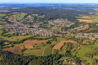 Vue aérienne de De l'est à le quartier Hüttersdorf in Schmelz dans le département Sarre, Allemagne
