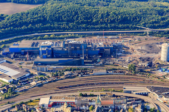 Vue aérienne de Aciérie Saarstahl LD à Völklingen dans le département Sarre, Allemagne