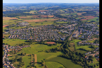 Vue aérienne de Du sud-ouest à Heusweiler dans le département Sarre, Allemagne