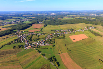 Vue aérienne de De l'est à le quartier Falscheid in Lebach dans le département Sarre, Allemagne