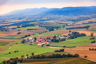 Vue aérienne de Du nord-est à le quartier Deutschhof in Kapellen-Drusweiler dans le département Rhénanie-Palatinat, Allemagne